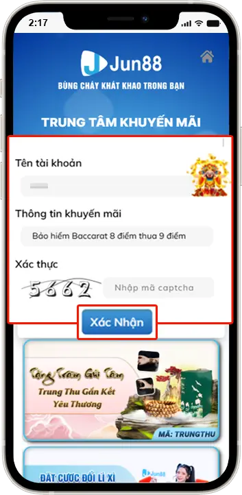 Bước 4: Điền Tên tài khoản - Mã Xác thực » Xác Nhận